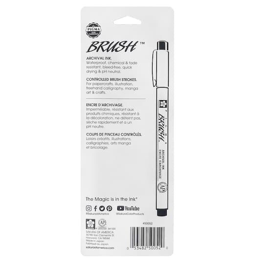 Pigma® Black Brush Pens, 3ct.